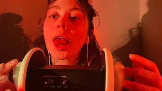 ASMR tongue flutters and swirls on the 3DIO with ear tapping (