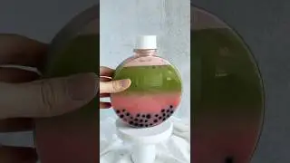 Making a Watermelon Matcha Boba Drink 🍉