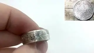 исторической серебренной монеты Пруссии три марки *DREI MARK* 1909 года