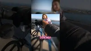 A biker just wanted to help a girl with her bike on the bridge, but things went sideways as usual...