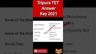 Tripura TET Result 2021 |  tripura tet answer key 2021 | tripura tet 2 all answers keys 2021 