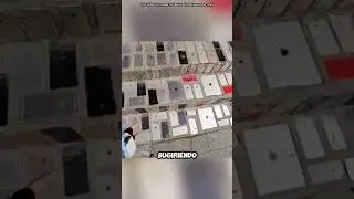 La tienda Samsung colocó iPhones en las escaleras.