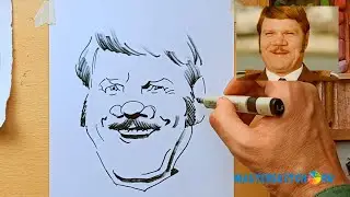How to draw a sketch / portrait / caricature with a marker from a photo