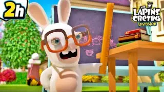 Les lapins vont à l'école 🏫 | Les Lapins Crétins Invasion 🐰 | Compilation de 2H | Dessin Animé