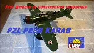 Test Avion COBI, PZL P23B KARAS polonais, Compatible LEGO et autres Briques de Construction.