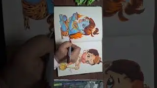 Brush Pen Drawing techniques #shorts