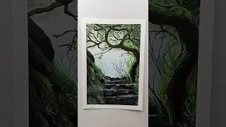 Nature ☘️ Painting Using Poster Colors 😍 #shorts