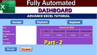 Dashboard Design in Excel | Payment Entry Receipt Entry in Excel #microsoftexcel