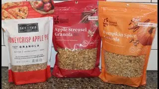 Granola: Safe + Fair Honeycrisp Apple Pie, Good & Gather (Target) Apple Streusel & Pumpkin Spice