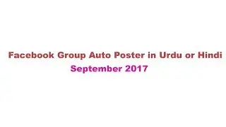 Fb Group Poster in URDU OR HINDI SEPTEMBER 2017