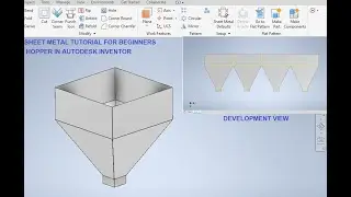 Hopper Flat Pattern in Autodesk Inventor Sheet Metal || Sheet Metal tutorials || 3d cad Tutorials