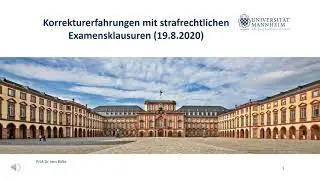 Korrekturerfahrungen mit strafrechtlichen Examensklausuren