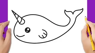 How to draw a narwhal whale unicorn
