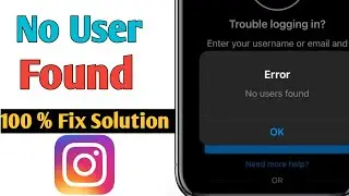 instagram user not found ॥ instagram no user found । how to solve instagram user not found problem