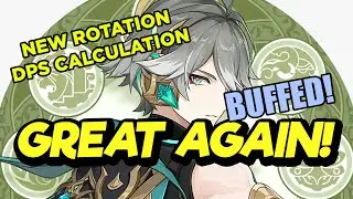 Alhaitham is great again! BUFFED - DPS calc with NEW ROTATION optimized for 3-Mirrors Damage Genshin