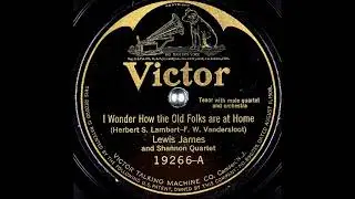 I Wonder How the Old Folks Are At Home ~ Lewis James and Shannon Quartet with Orchestra (1924)