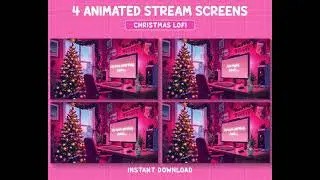 Christmas Twitch Overlays, Animated Christmas Twitch Screens, Cute Stream Screens, Twitch Lofi