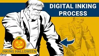 Digital Inking Process: How I Digitally Ink Jack Kirby / Frankenstein Comic Book Character