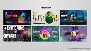 Audio Visualization Social Media Kit | Video Displays - Envato elements