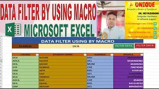 DATA FILTER USING MACRO IN MICROSOFT EXCEL 