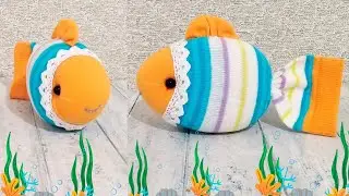 Прелестная рыбка из носка. Легко и быстро 🐠 Lovely fish out of sock. Quick and easy