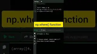 where() function in numpy #python #viral #numpy