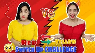 RED vs YELLOW Switch Up CHALLENGE | Mishra Twins