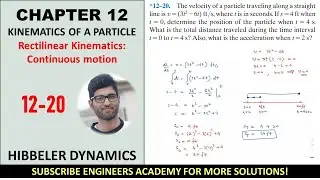12-20 Rectilinear Kinematics - Continuous Motion (Kinematics of A Particle) ENGINEERS ACADEMY