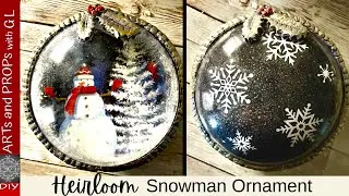 Heirloom Snowman Ornament: decoupage a flat, freestanding image