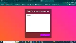 create text to speech converter app using HTML, CSS  & JavaScript 