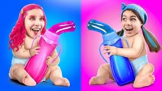 Gadis Pink Kaya vs Gadis Biru Miskin / Tantangan Warna!