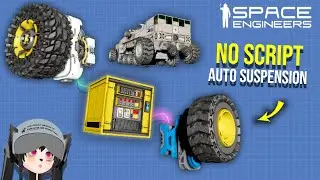 Smart Self-Adjusting Rover Suspension With Automatons, Space Engineers Scriptless Building Tutorial