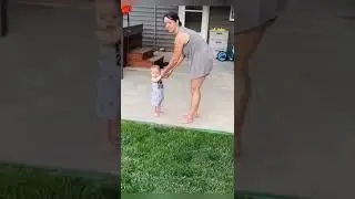 Afraid Of Grass | #funnybabies #airbaby #lol #mom #bonding #shorts
