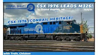 CSX #1976, the Conrail Heritage unit leads CSX M326 in Grand Rapids, MI!