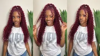 DyHair777 Burgundy Deep Wave Easy Install Wig