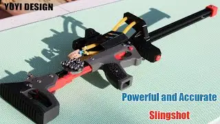 Powerful and Accurate Slingshot | Homemade | 3D printed | Plinking Game | Slingshot Rifle | Hunting