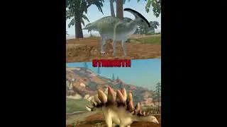 parasaurolophus (texture) vs stegosaurus (mesh) #dinosaurworldmobile