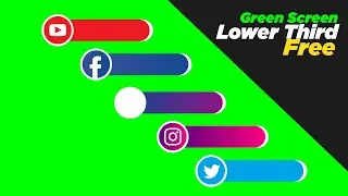 Green Screen Social Media Lower Thirds | Green Screen Social Media Lower Third No Copyright