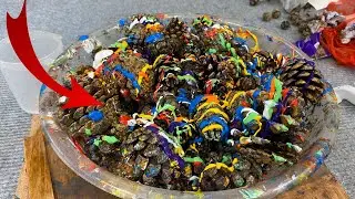 I Made a Pinecone Paint Explosion and WOODTURNED IT ..