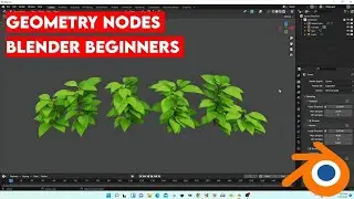 blender geometry nodes tutorial (modeling plant )|blender beginners
