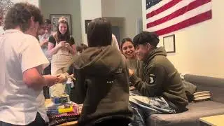 Denver kids playing Uno in France