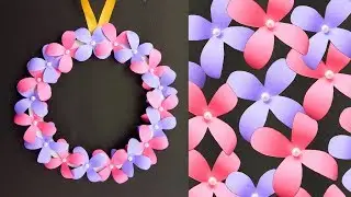 DIY Wall Hanging Paper Flower Craft - Easy Wall Decoration Ideas - Simple Paper craft