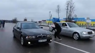 BMW e39 M5 vs MB W140 - БМВ Говно!