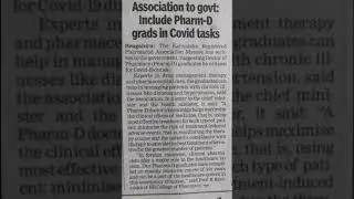PharmD associations Request govt to Utilise PharmD graduates in hospitals in Pandemic situation