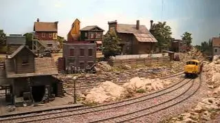 EMD Model 40 diesel hauling logs through Port Thunder