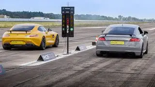 Audi TTRS Quattro (880HP) vs Mercedes AMG GTS (850HP) & Porsche 991 Turbo S (730HP)