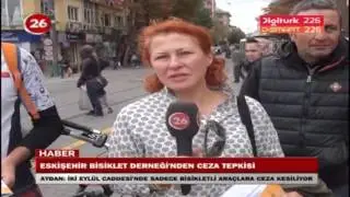 Eskişehir'de Bisikletliye Ceza Kanal 26 Ana Haberde