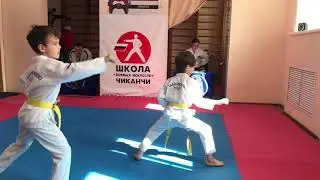 Аттестация по тхэквондо Карима на желто-зелёный пояс. Тули Дан Гун, Чи Сан и спарринг 🥋