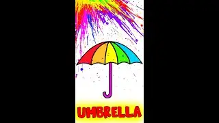 How to Draw a Rainbow Umbrella #Shorts