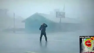 Weather Channel's Jim Cantore hit by tree limb covering hurricane IAN.